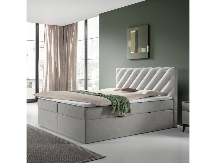 Boxbett Wilmers 160 x 200cm Flachgewebe Tora Grau
