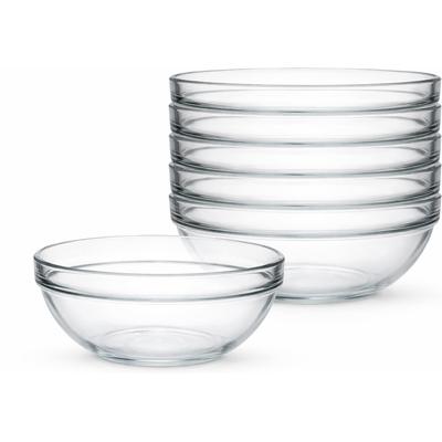 Schale VAN WELL "Chefs, 6 Stück", transparent, H:7,6cm Ø:17,2cm, Glas, Schüsseln, Schale, stapelbar, spülmaschinen- und mikrowellengeeignet