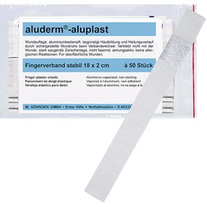 Söhngen Pflaster Aluderm Aluplast 1009162, 50 Strips, wasserfest, sensitiv, atmungsaktiv, 18 x 2cm