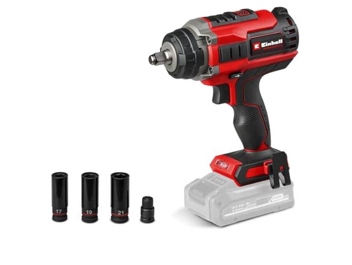 Einhell Professional Boulonneuse sans fil IMPAXXO 18/450 PXC 18 V 450 Nm 3 niveaux moteur Brushless carré mâle adaptateur embout douilles sans batterie