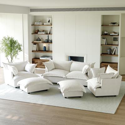 Lumibee 6 Piece Oversized Chenille Comfy Cloud Modular Sectional Sofa Set