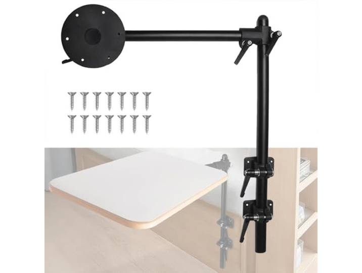 Aluminium-Wohnmobil-Tischbein, 360 ° drehbar, einstellbar, abnehmbare Installation, platzsparendes Design, geeignet für Wohnmobil, Wohnmobil, Boot, ohne Tischplatte,Black