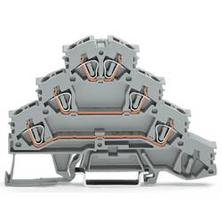 WAGO 281-532 Vierstock-Durchgangsklemme 6 mm Zugfeder Belegung: L Grau 50 St.
