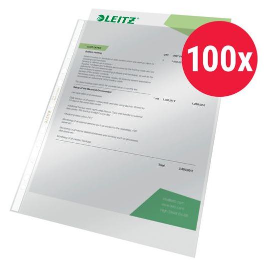 Esselte Prospekthüllen Leitz 4712 DIN A4 Transparent 80 Mikron PVC (Polyvinylchlorid) (A4, 100x) (47120002)