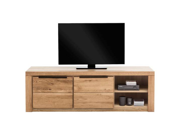 Carryhome Tv-Element, Eiche, Holz, Eiche, teilmassiv, 3 Fächer, 160x51x54 cm, Wohnzimmer, TV Möbel, TV-Racks