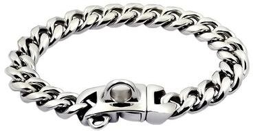 Uplift Picks Luxury Metal Dog Collar Stainless Steel Cuban Link Chain Collar For Small Medium And Large Dogs silver 41cm(16inch)
