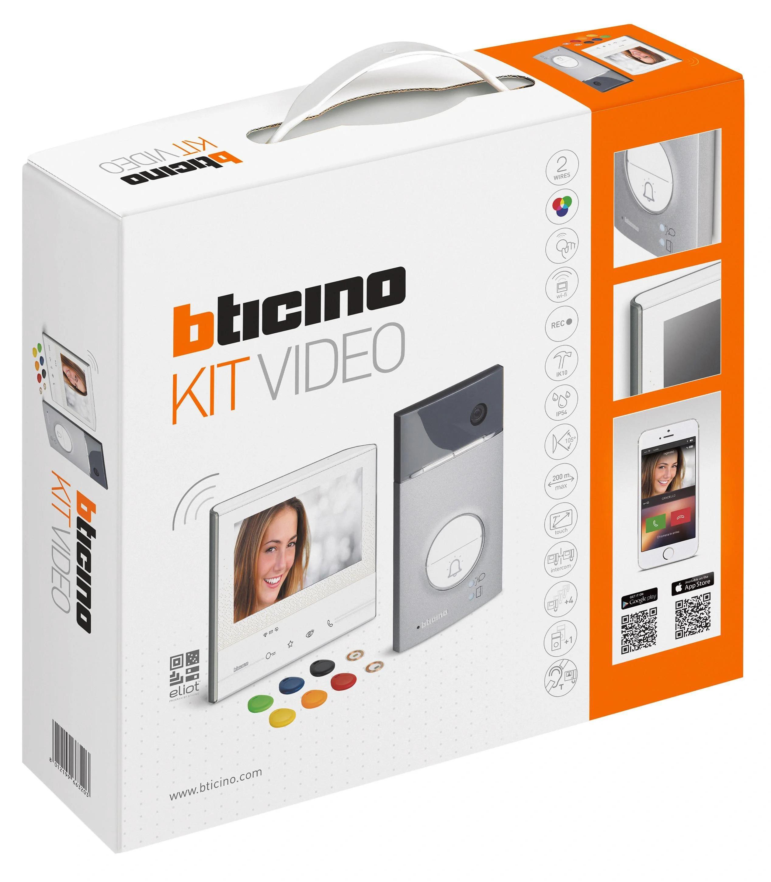 BTICINO Video-Set, Flex'ONE, 2-Draht, Türstation LINEA3000, 7" Innenstelle, 1 Stk.