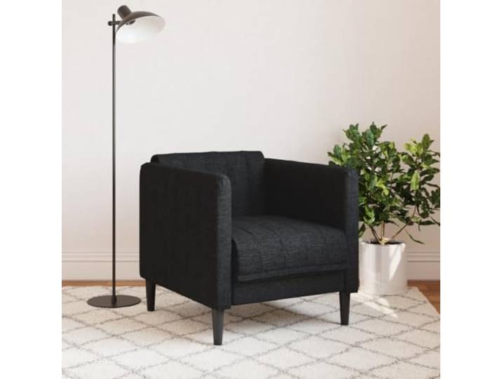 KTHLBRH Schwarzer Sessel aus Stoff, 69 x 76,5 x 74,5 cm Beine aus Massivholz, Füllung aus Schaumstoff, maximale Belastung 110 kg, für Wohnzimmer