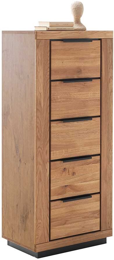 Pharao24.de Hochkommode in Wildeichefarben aus MDF und Massivholz