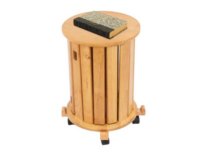 AQINYYH 4-in-1 Stapelbarer Hocker Set, 4er Set Holz Hocker Rund mit Rollen Stapelhocker als Beistelltisch, 100kg Belastbarkeit, Vielseitige Beistelltische Abnehmbar Kombinationsstühle für Wohnzimmer