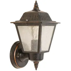Außenleuchte Wandlampe ALU-Guss Bronze H 26 cm 1 Flammig IP44 Gartenlampe Hof