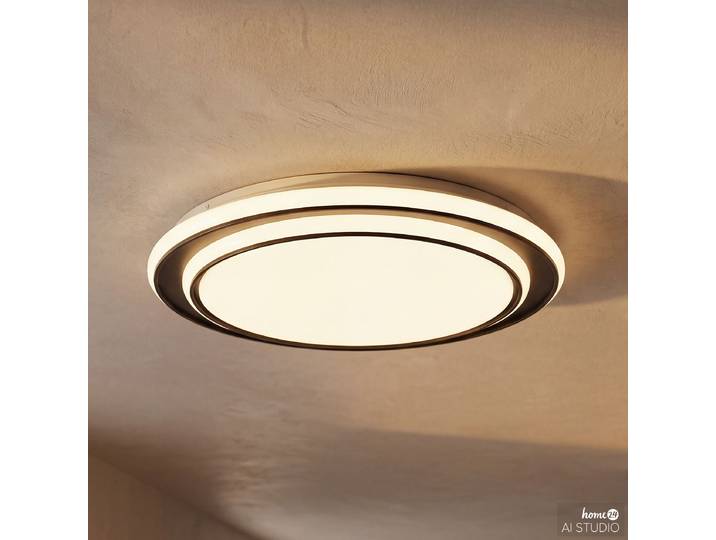 Plafonnier LED Ø 49cm Noir/Noir/Blanc acier laqué polycarbonate LED Module LED