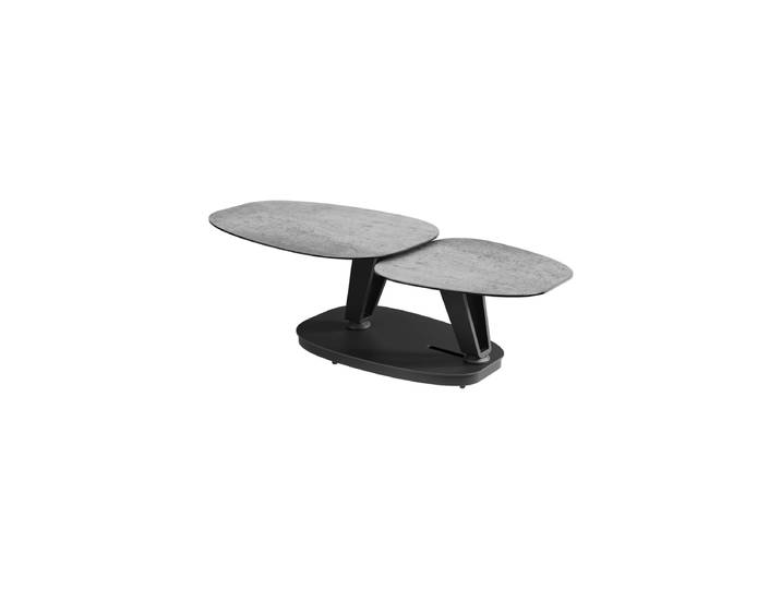 Ausziehbarer, flexibler Design Keramik Couchtisch „Lotus“ Keramik Silver Akante Design