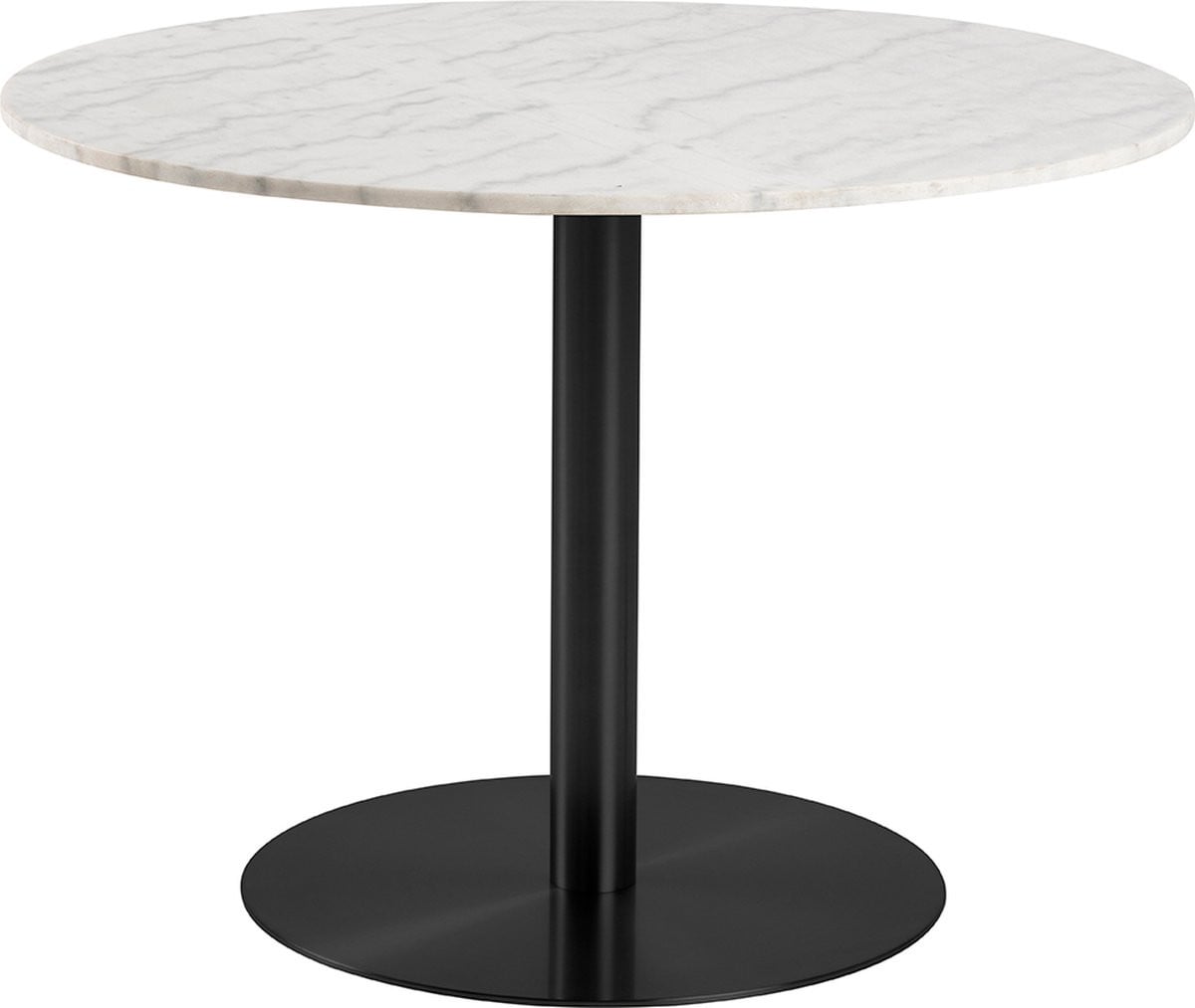 Ronde eettafel Katy Marmer Wit - Zwart Ø 105 cm