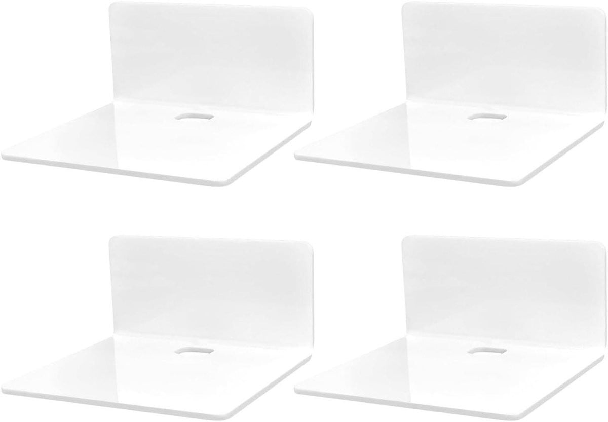 Zwevende Wandplanken met Geïntegreerde Verlichting - Wit - 4 Stuks