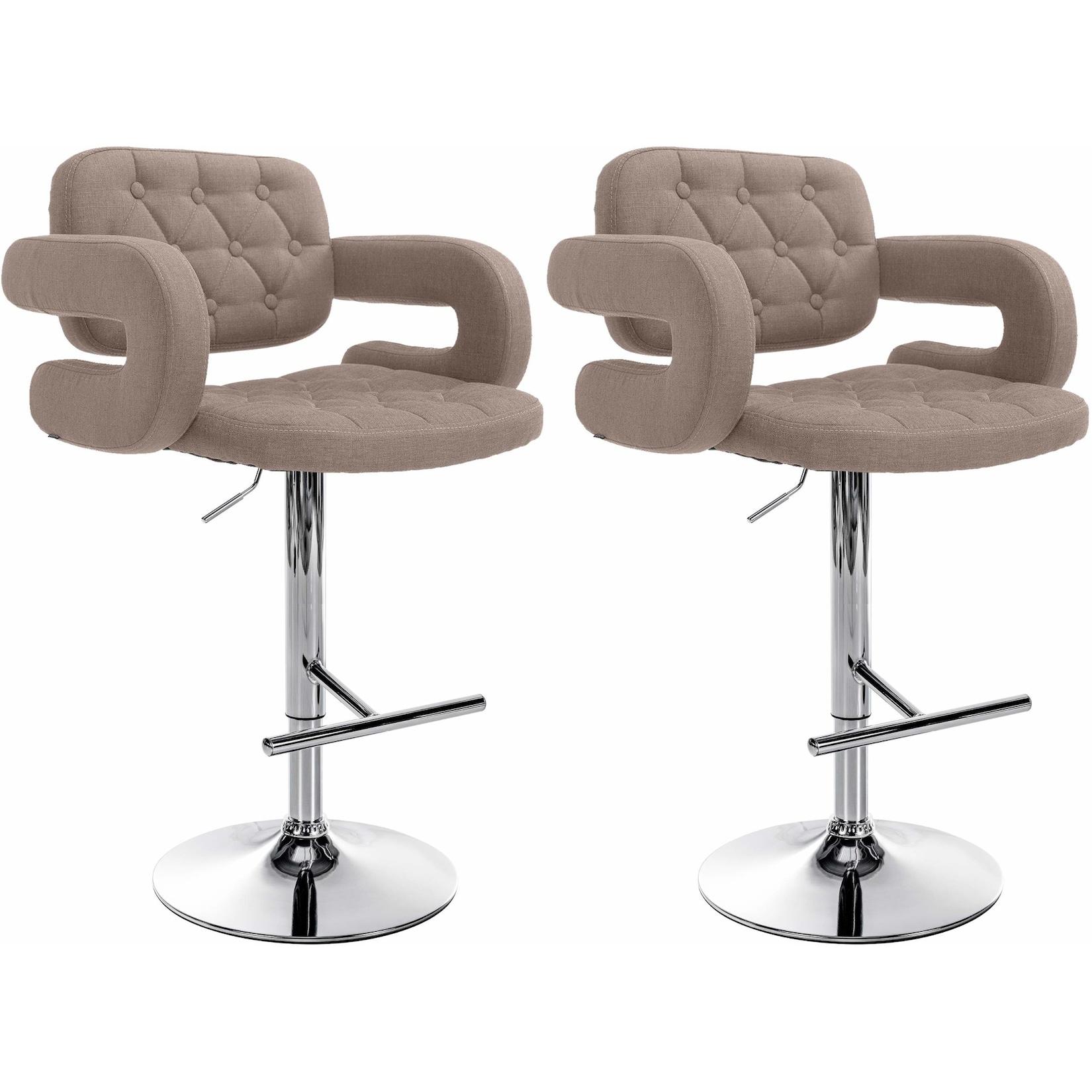 CLP 2er Set Barhocker Dublin Stoff C Farbe: taupe
