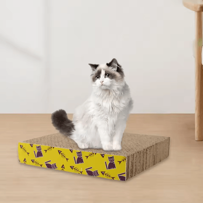 Inspire Picks CozyNest Cardboard Cat Scratcher Bed & Lounge square 21x21x4cm