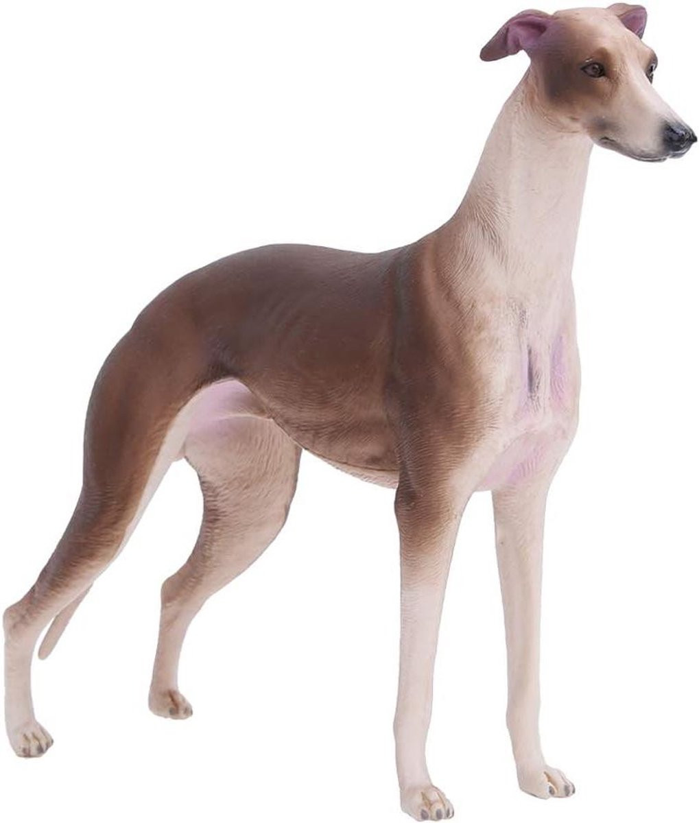 Windhond Figuur Bruin - Desktop Decoratie - H x B x D: 20 x 15 x 4 cm