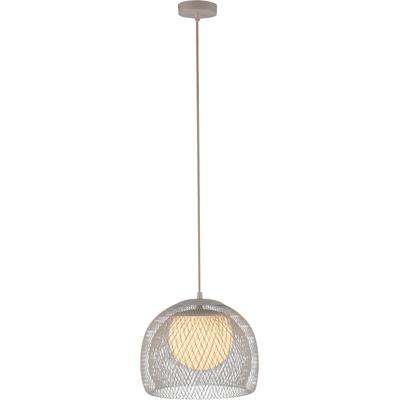 Pendelleuchte "MESH", sandbrise, 1, Ø 30cm H: 120cm, 1 Stk., SCHÖNER WOHNEN-KOLLEKTION, Leuchten, Filigranes Design, sanftes Licht & höhenverstellbar in Sandbrise, Pendelleuchte