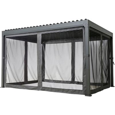 Pavillonseitenteil KONIFERA "Moskitonetz", grau (anthrazit), B:300cm, Polyethylen (PE), Pavillonseitenteile, für Pavillon »Palma« 300x400 cm