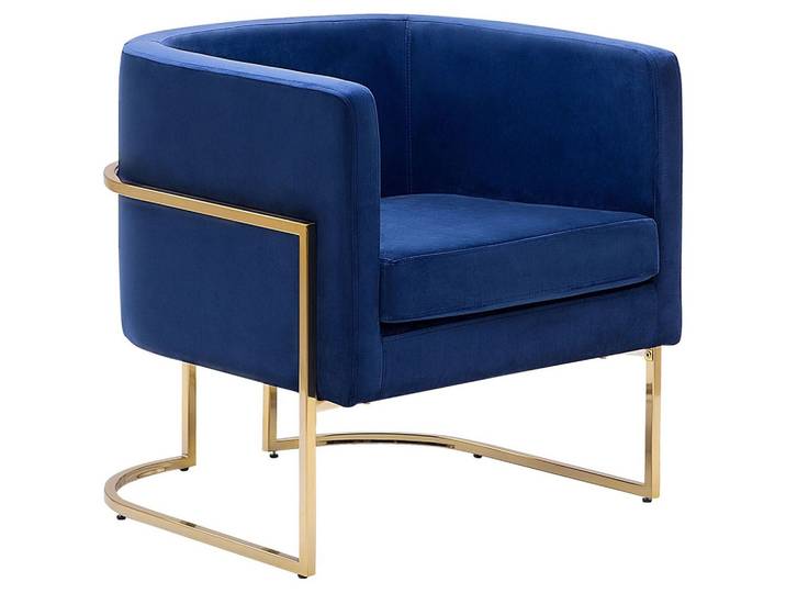 SESSEL Samtstoff Blau Sirkka