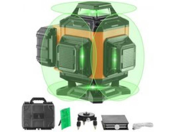 VEVOR Kreuzlinienlaser 30m Lasernivellier Selbstnivellierend Linienlaser 520nm±10nm Laserwellenlänge Baulaser ±0,28cm bei 10m Kreuzlaser ±3° Staub- & Wasserdicht inkl. Lithiumbatterie Typ-C-Leitung
