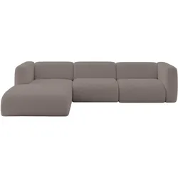 ECKSOFA Ottomane Links MIRA-L2 318x179x89 Braun Bouclé
