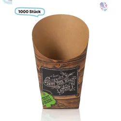 Blanc HYGIENIC Wrap-Cup 1.000 Stk, to go, take away, kompostierbar, rustikales Holzmotiv, fett- und feuchtigkeitsabweisend