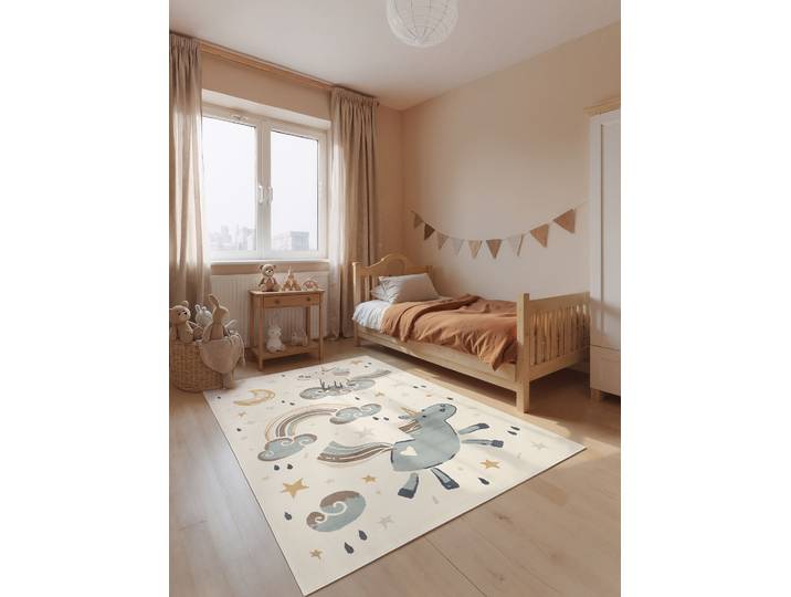 Tapis enfant Licorne 200 x 290cm Beige