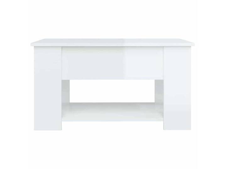 Petite Table basse - NANAS - Anti l'humidité - Table à revues - blanc brillant 79x49x41cm - Bois d'ingénierie2130