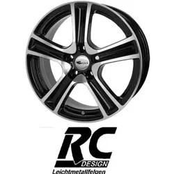 RC-Design RC19 5,5x15 4/100 ET42 Schwarz Front-poliert