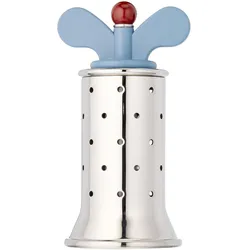 Alessi Pfeffermühle aus Edelstahl, Pfeffermühle + Salzmühle, Blau, Silber