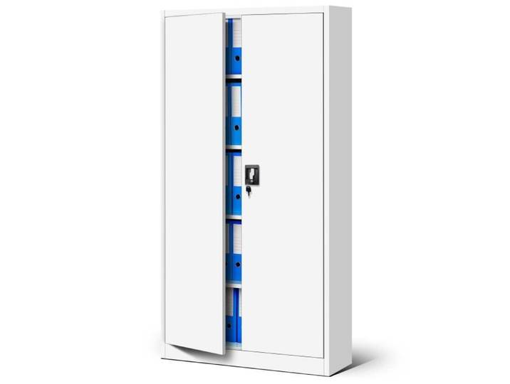 Armoire de Bureau métallique - Jan Nowak - 4 étagères - Blanc