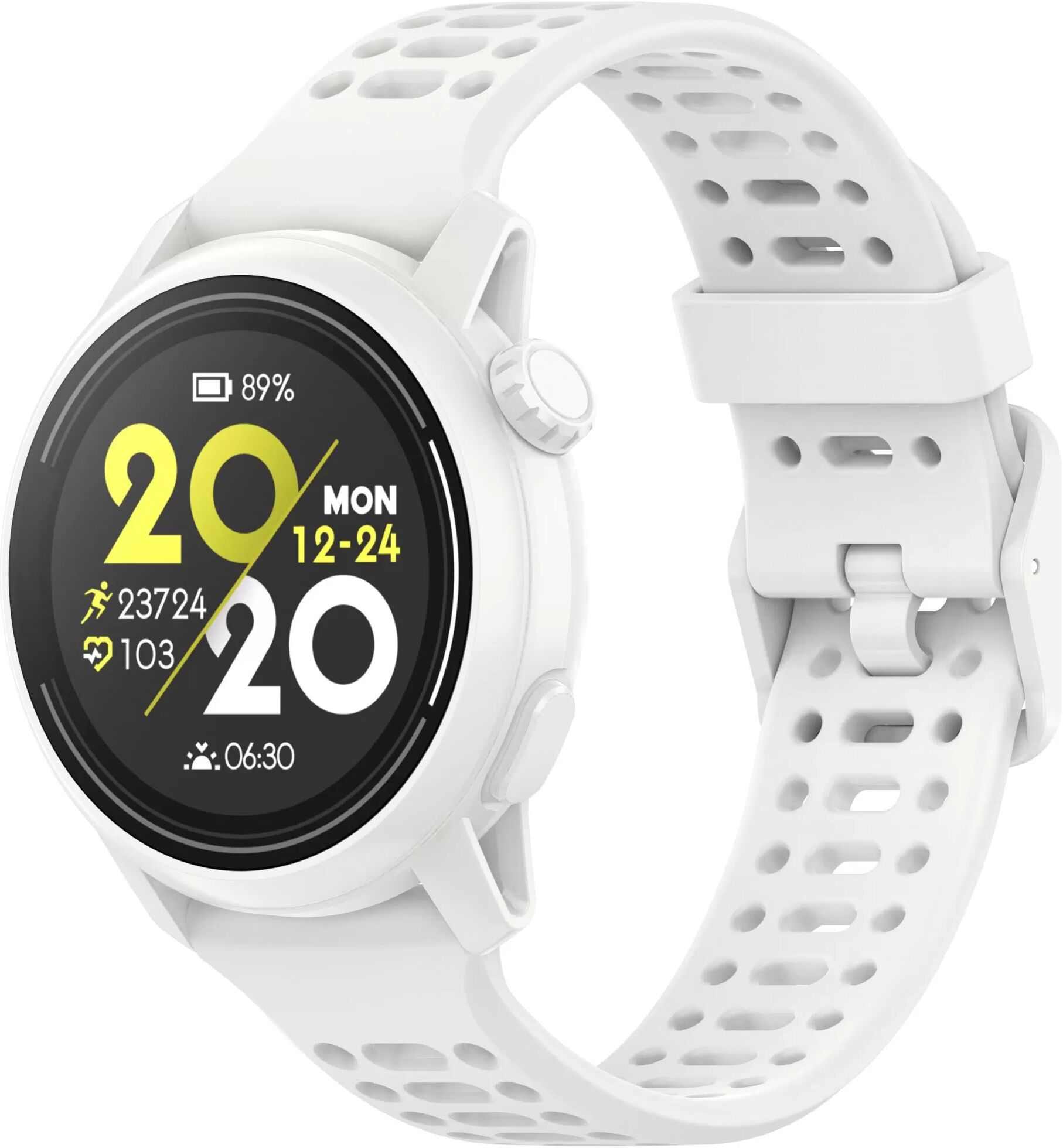INF COROS Uhr mit zweifarbigem Silikonarmband Weiß 22 mm