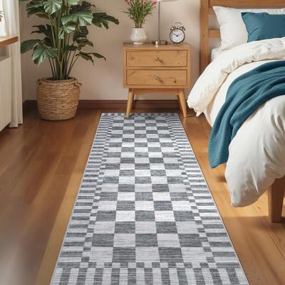 Garvee Modern Checkered Geometric Washable Area Rugs for Living Room