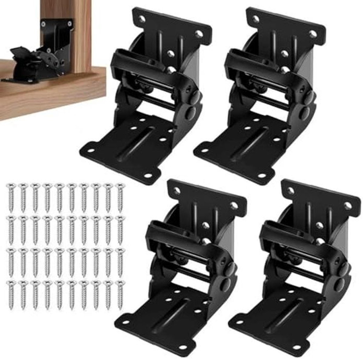 Set van 4 vouwbare tafelpoten met scharnier