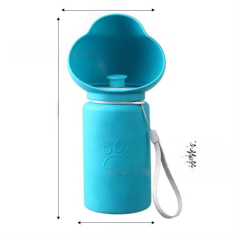 INF Bouteille d'eau portable pliable pour animaux - Distributeur d'eau de voyage en silicone pour chiens Bleu