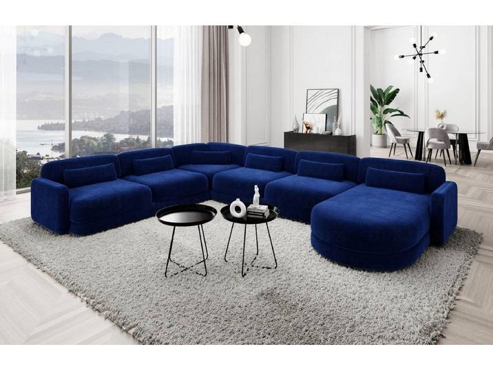 Sofa Dreams Wohnlandschaft Stoff Polstersofa Luxus Couch Stoffsofa Valencia XXL, Loungesofa