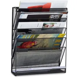 Relaxdays Zeitschriftenhalter Wand Schwarz