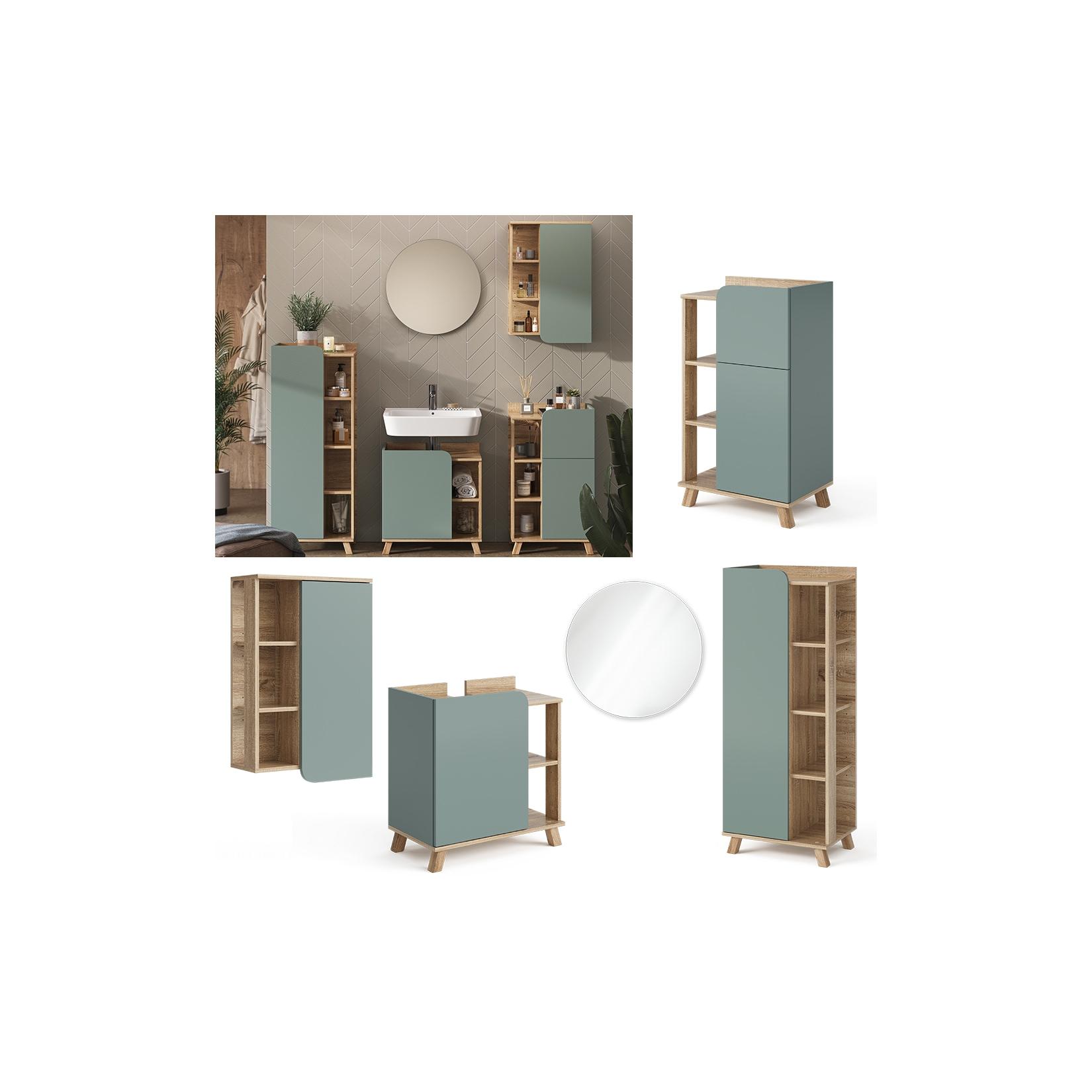 Vicco Badmöbel-Set Karen Sonoma Mintgrün 5 Teile