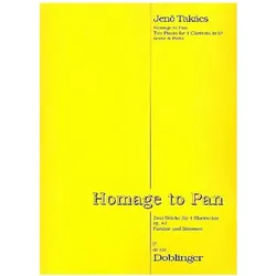Homage to Pan für 4 Klarinetten Partitur + 4 Stimmen, Fachbücher von Jenö Takacs