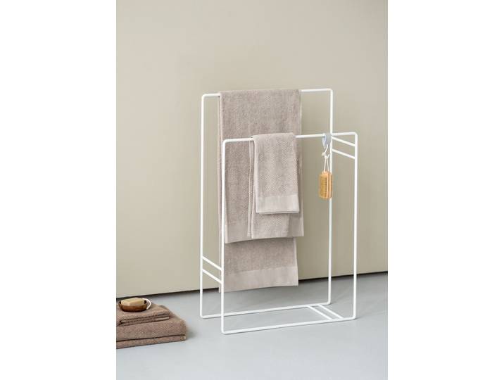 Garderobe-Handtuchhalter Delaya – Minimalistisches Design aus Metall - Weiß - Luxusbetten24
