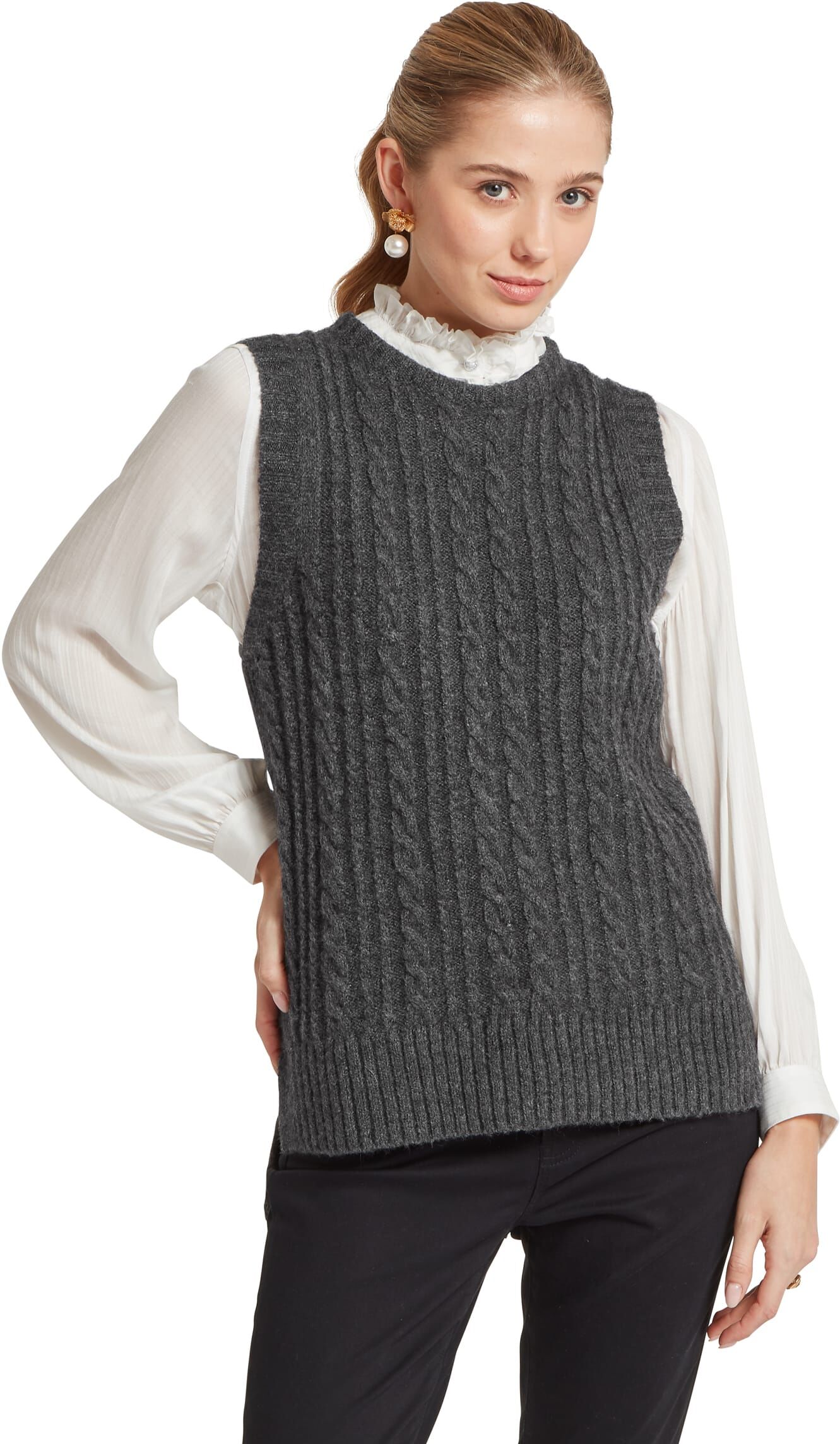 Schöffel Country Evie Sleeveless Jumper - Grey - Size UK18 - Women