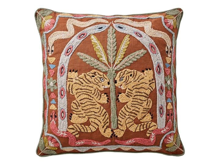 Coussin Tigre Marron/Marron 50 x 4 x 50cm Coton