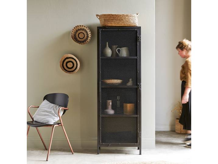 Geschirrschrank aus Metall - Schwarz - Metal