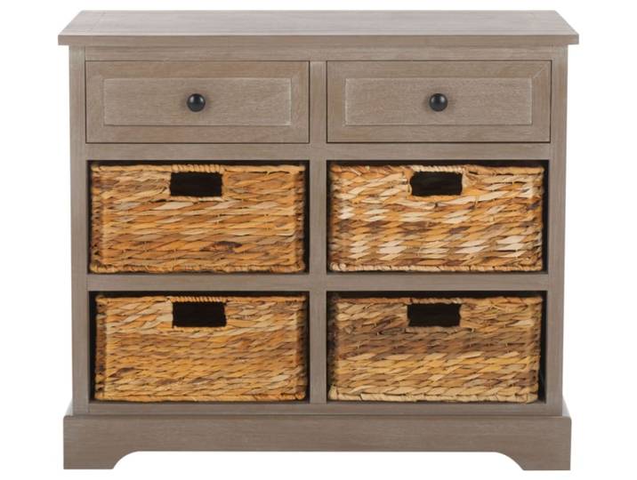 Meubles de rangement en bois, blanc lavé