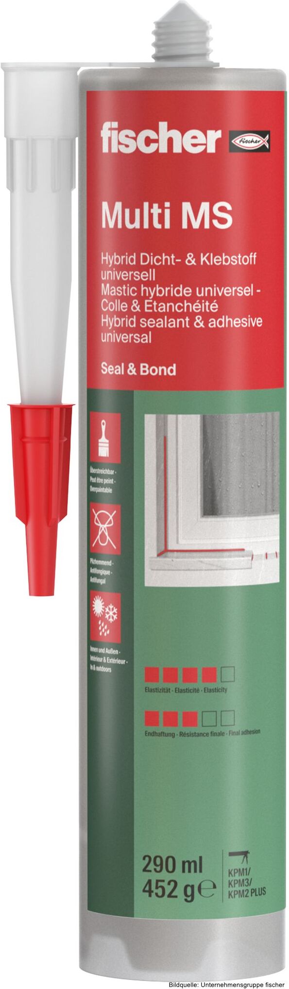 fischerwerke fischer Dicht- und Bauklebstoff Multi MS, weiß, 290 ml