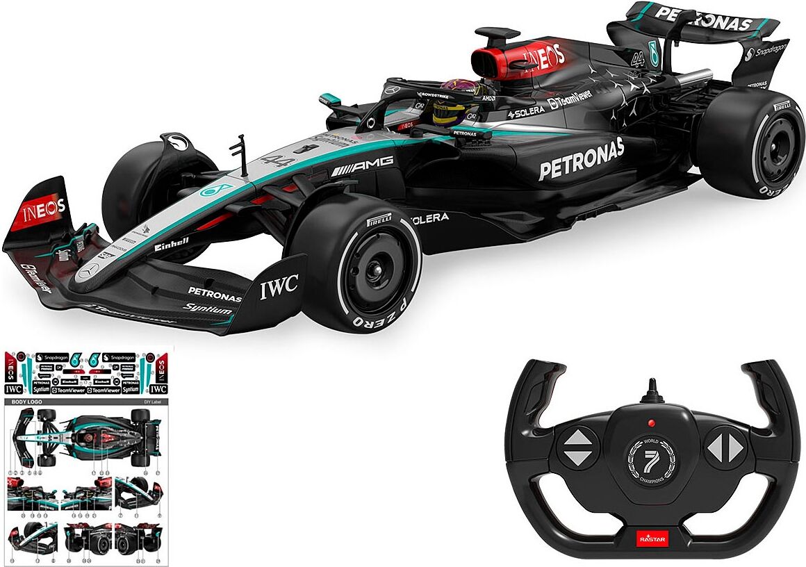 RC-Auto JAMARA "Mercedes-AMG F1 W15 E Performance schwarz 2,4GHz", schwarz, Fernlenkfahrzeuge, KinderB:17,3cm H:10,3cm T:46,8cm, Kunststoff, RC-Auto, Maßstab 1:12, B:17,3cm H:10,3cm T:46,8cm