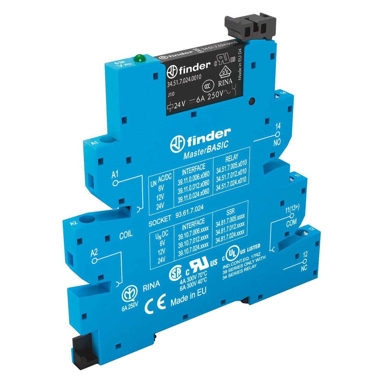 Finder Interface relay module SPDT 6A 230V ac (39.11.8.230.0060)