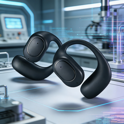 Uplifted Trends HiFi Wireless Air Conduction Earphones Sports Noise Cancel Headset khaki